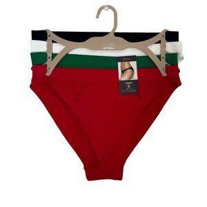 Tanga Jilla 4 Pack Underwear Panty Womens Small Red Green Black White New